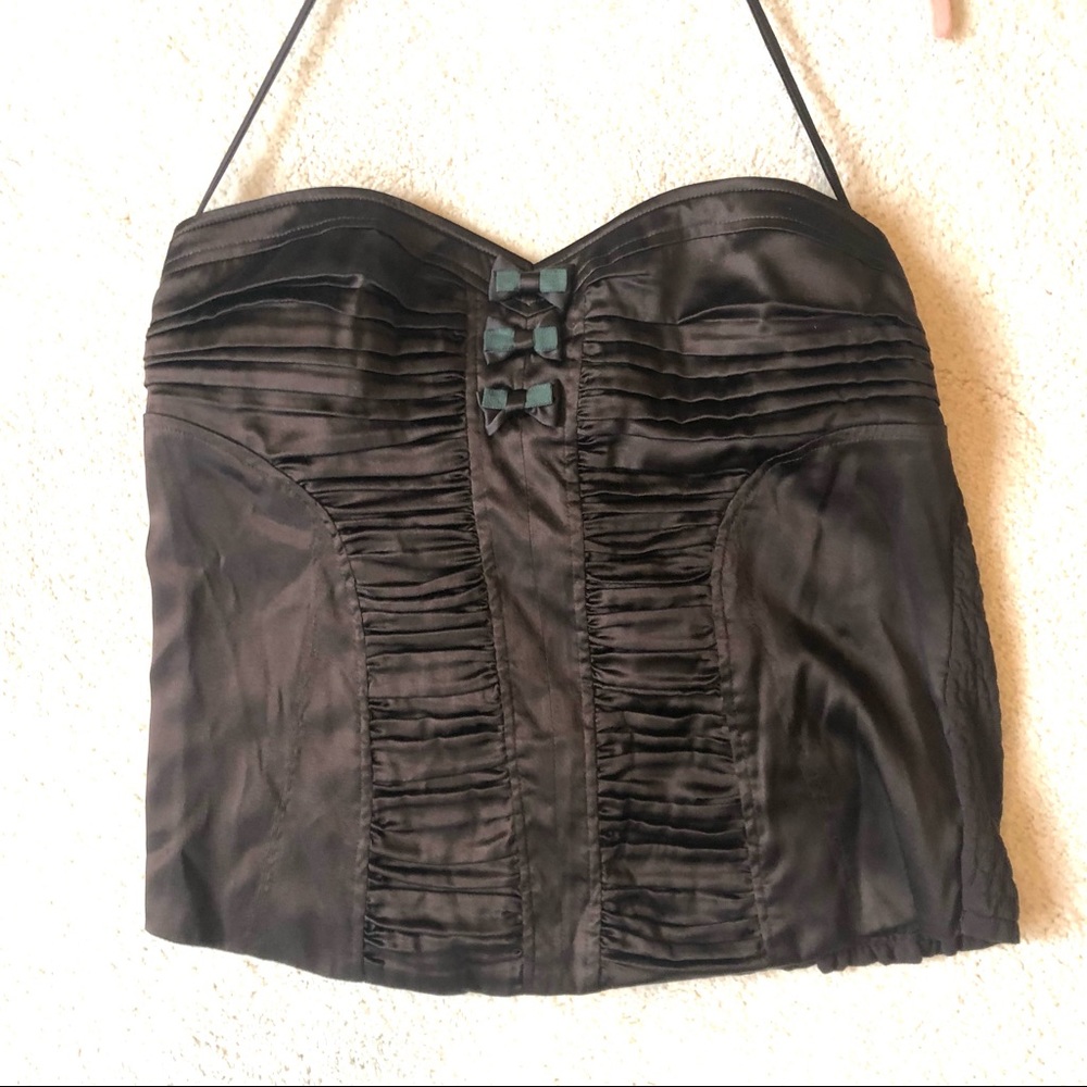 Dark Brown Strapless Stretch Top